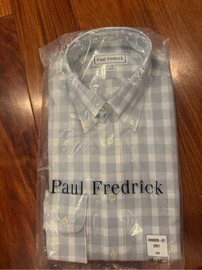 Paul Fredrick Non-Iron Button-Down Dress Shirt. Size 15-32. Trim Fit.